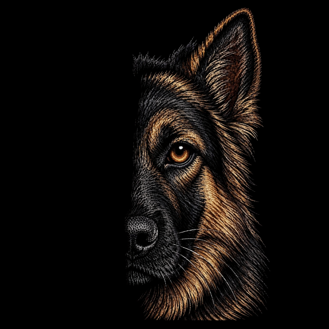 German Shepherd Dog Embroidery Design
