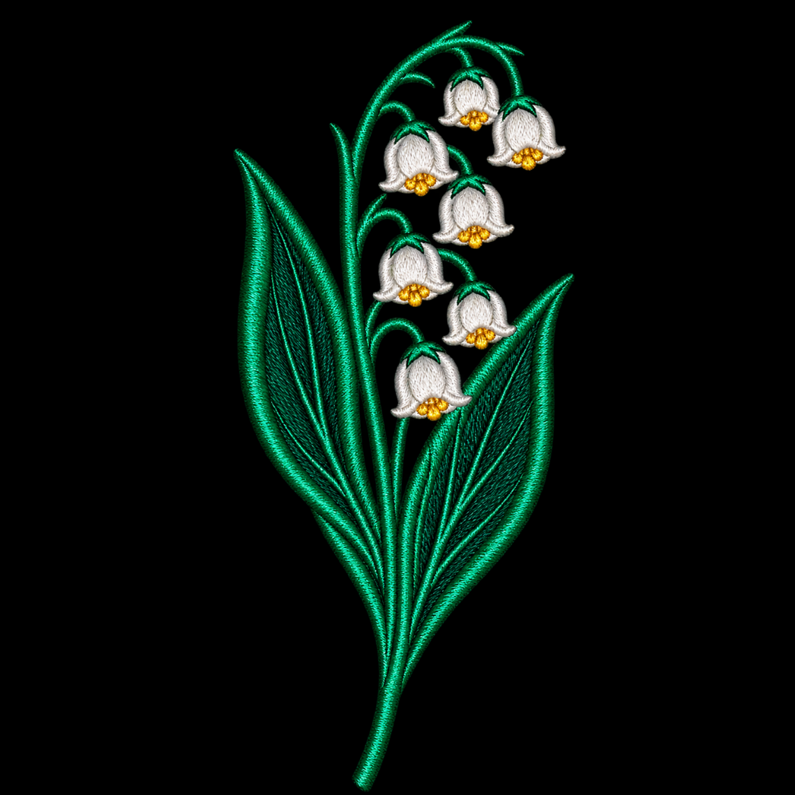 Lily of the Valley Embroidery Design | Floral Machine Embroidery