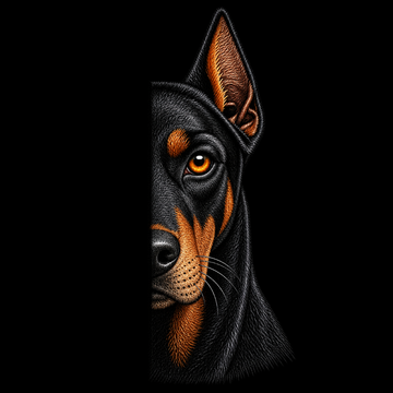 Doberman Dog Embroidery Design
