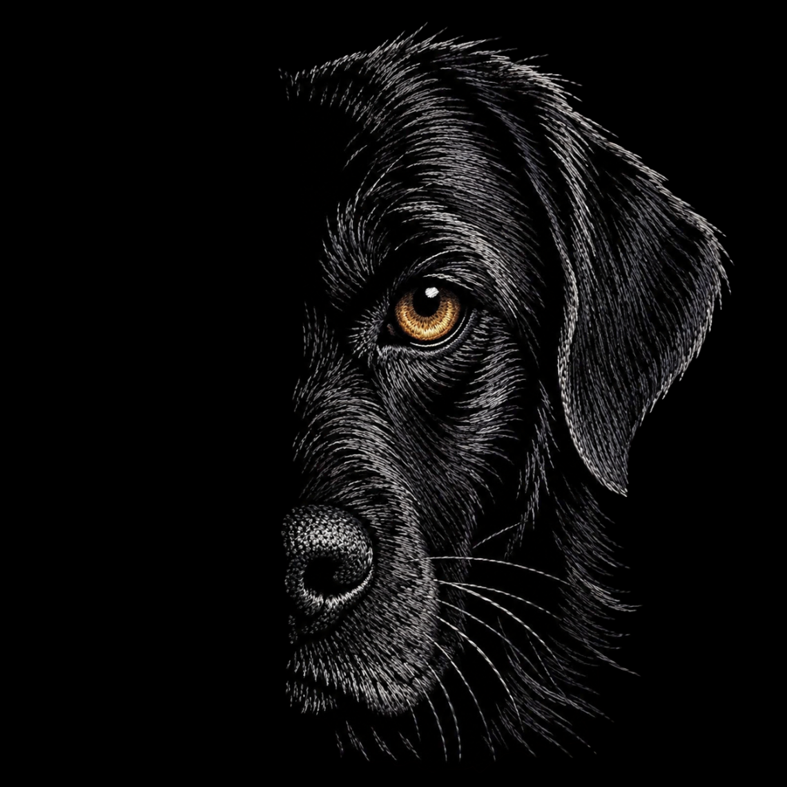 Black Labrador Dog Embroidery Design