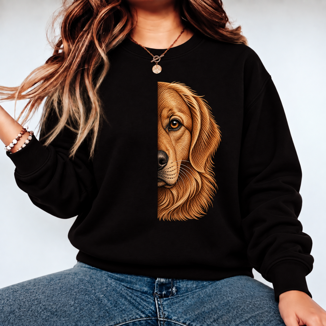 Golden Retriever Dog Embroidery Design