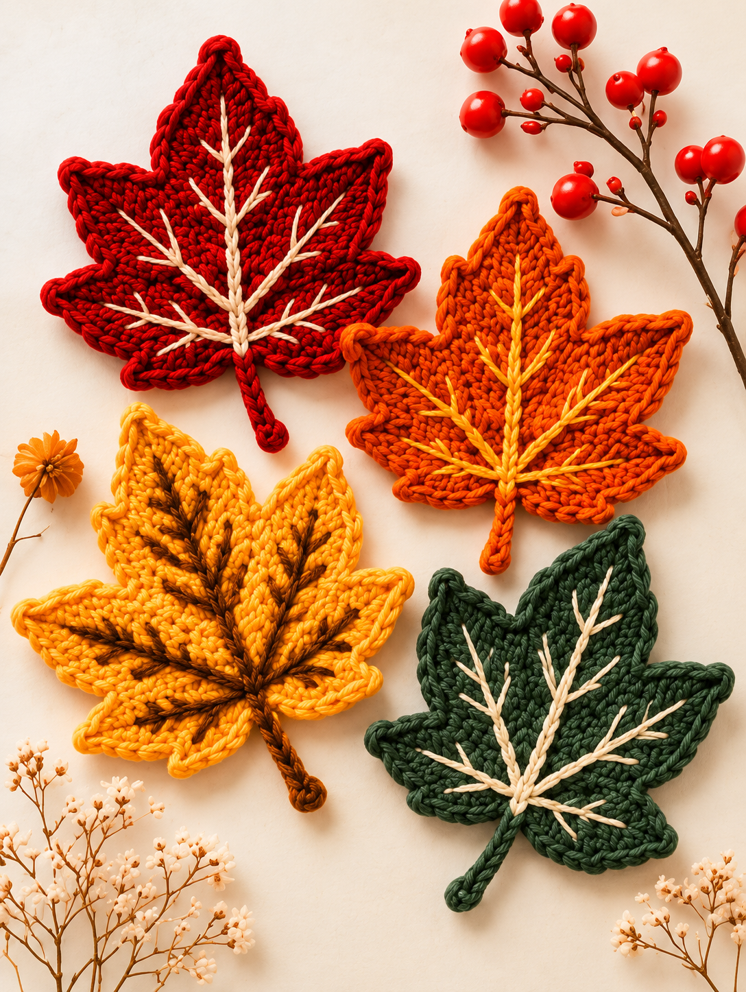 Crochet Fall Leaves Pattern PDF | Autumn Leaf Crochet Pattern - Yilzoo
