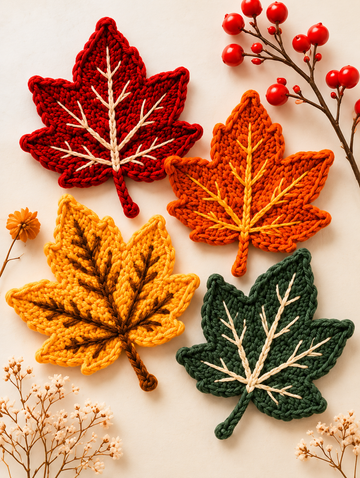 Crochet Fall Leaves Pattern PDF | Autumn Leaf Crochet Pattern - Yilzoo