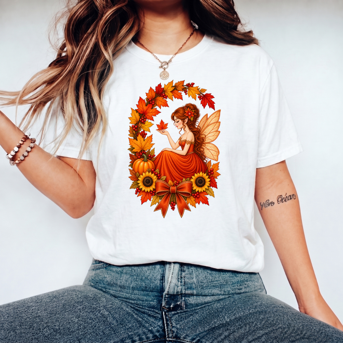 Autumn Fairy Wreath Embroidery Design