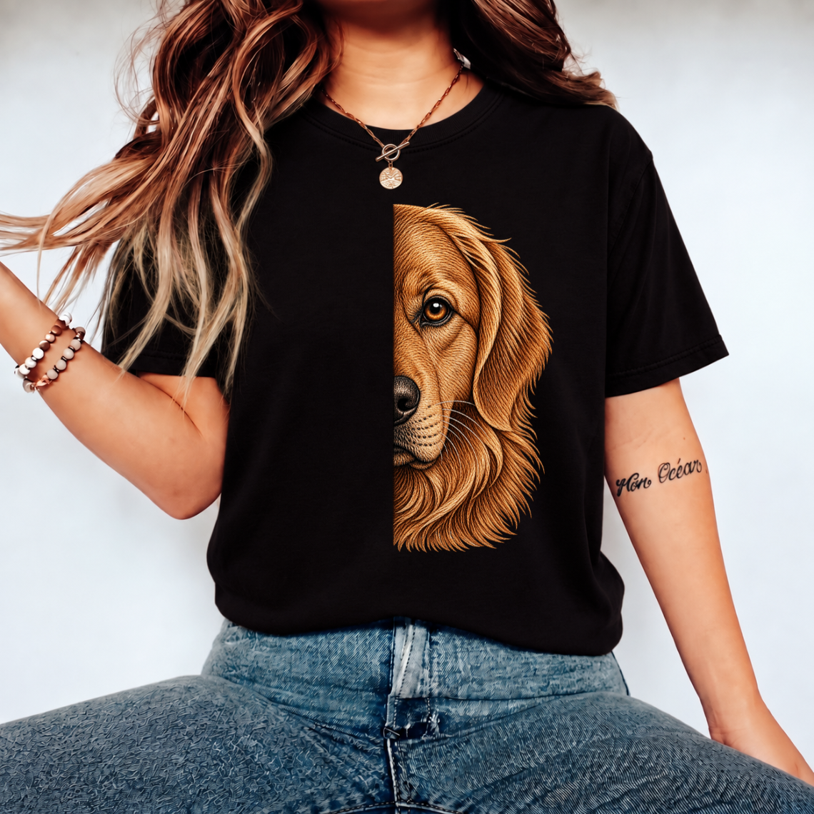 Golden Retriever Dog Embroidery Design