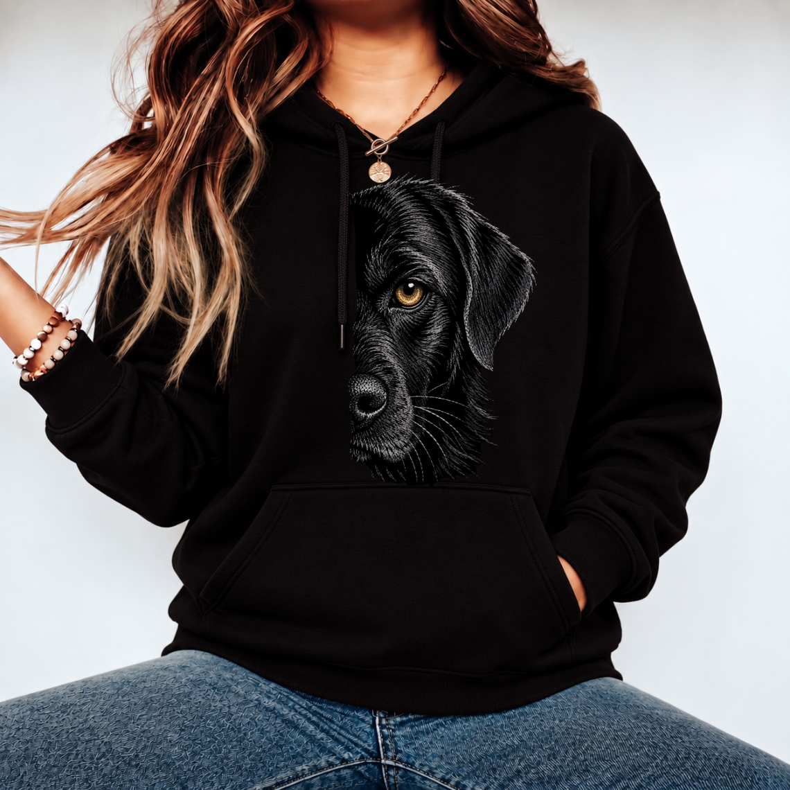 Black Labrador Dog Embroidery Design
