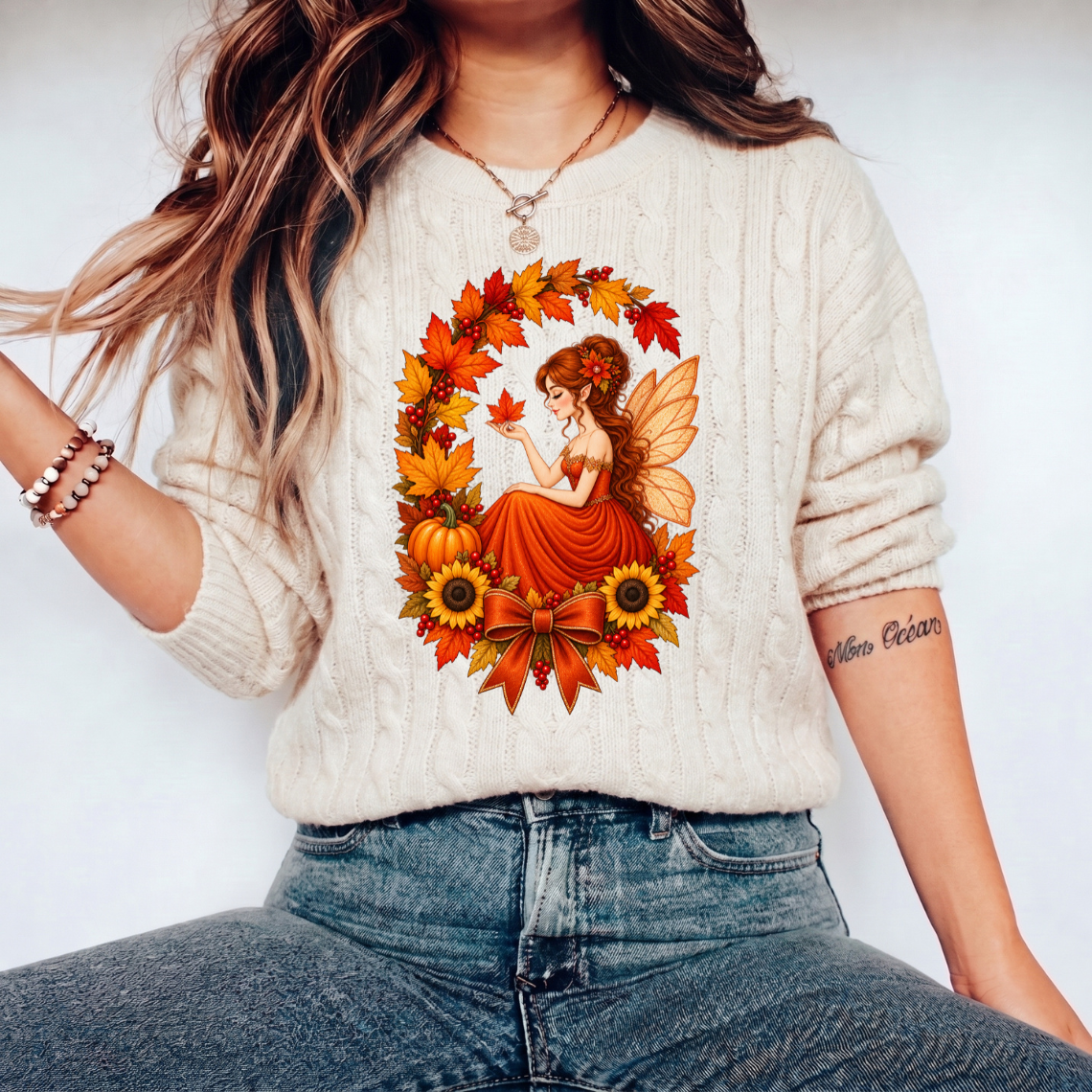 Autumn Fairy Wreath Embroidery Design