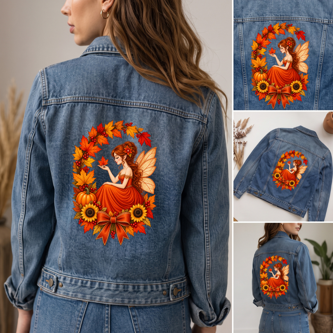 Autumn Fairy Wreath Embroidery Design