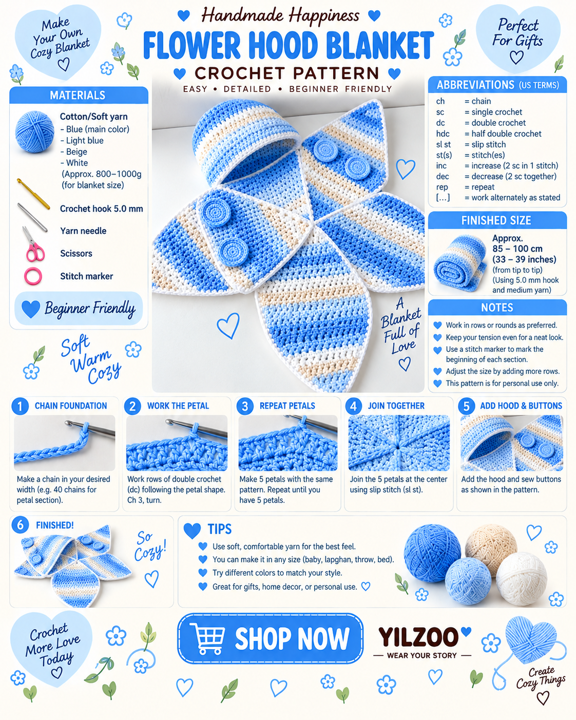 Blue & Cream Starfish Crochet Pattern | Baby Ocean Crochet Toy | Starfish Amigurumi PDF
