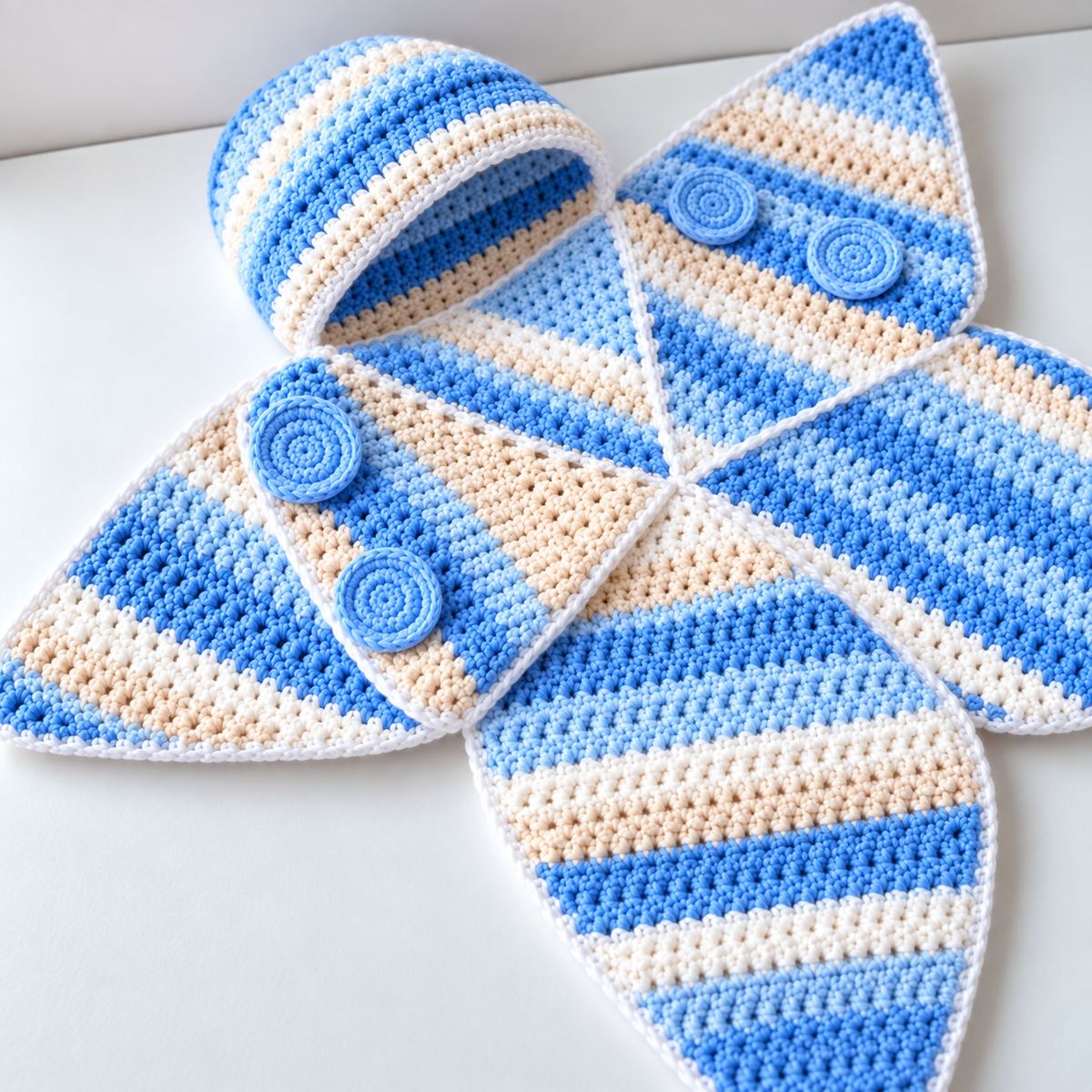 Blue & Cream Starfish Crochet Pattern | Baby Ocean Crochet Toy | Starfish Amigurumi PDF