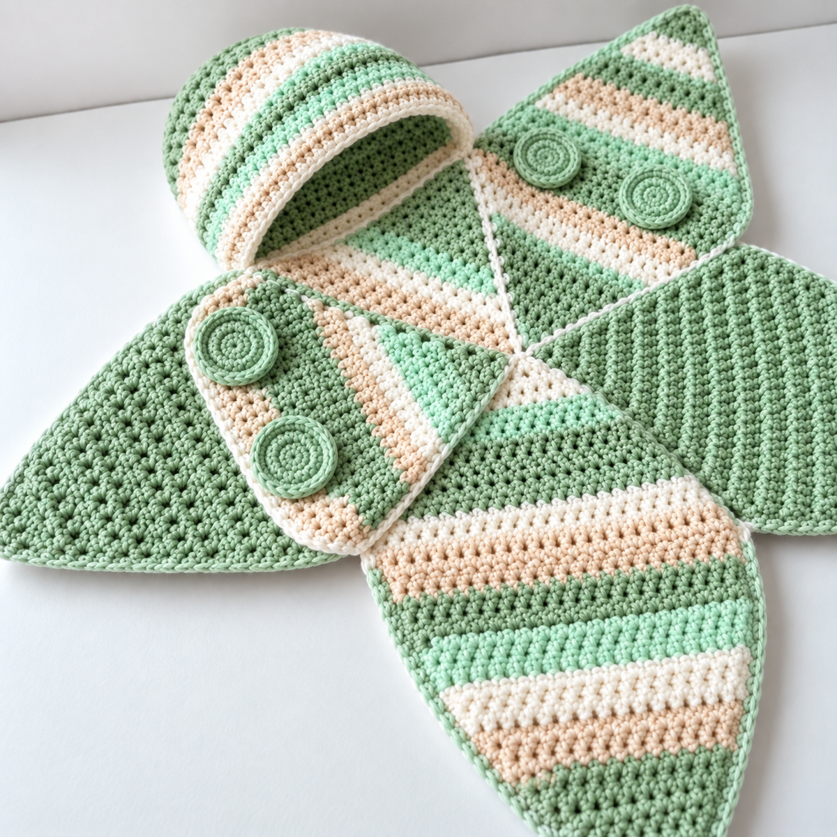 Green & Cream Starfish Crochet Pattern PDF | Baby Amigurumi Starfish | Crochet Toy