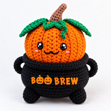 Pumpkin Cauldron Crochet Pattern PDF | Halloween Amigurumi Pattern | Spooky Crochet Decor