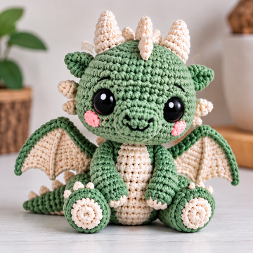 Baby Dragon Amigurumi Crochet Pattern PDF | Cute Fantasy Dragon | DIY Crochet