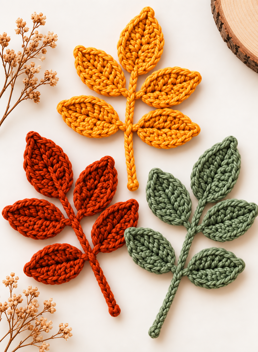 Crochet Autumn Leaves Pattern PDF | Colorful Fall Leaf Motifs - Yilzoo
