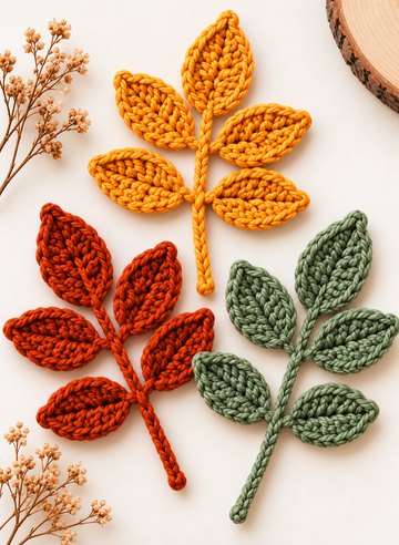 Crochet Autumn Leaves Pattern PDF | Colorful Fall Leaf Motifs - Yilzoo