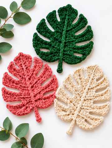 Crochet Leaf Applique Pattern PDF | Fall Leaf Crochet - Yilzoo
